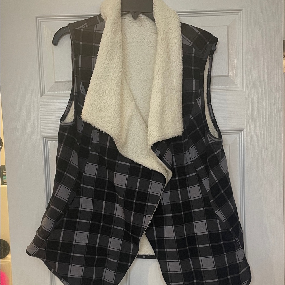 Matilda Jane Black and Cream Plaid Vest
